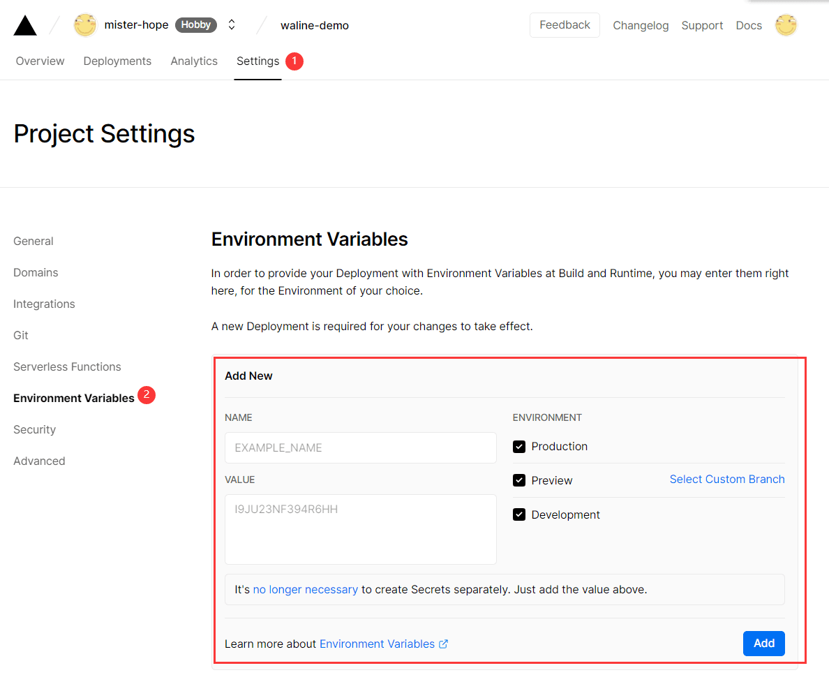Set Environment Variables